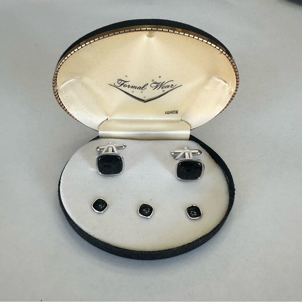 Mens Vintage swank formal wear cufflinks set - Picture 2 of 3